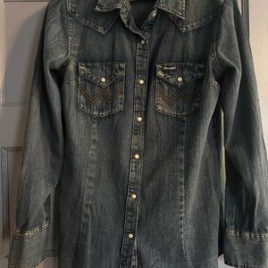 Wrangler Blue Denim Shirt
